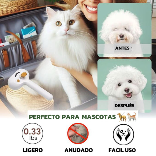 Cepillo De Mascotas A Vapor - Elimina nudos y pelo suelto fácilmente.🤗
