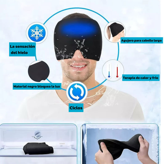 Gorro en gel 🧠 Alivio para migrañas y estrés